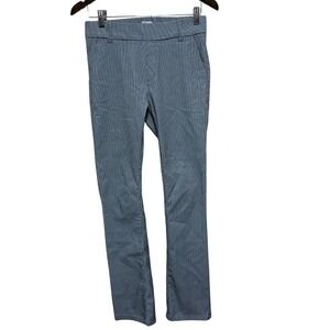 Bevy Flog Dafna Pants 28 Blue Pinstripe Stretch Slim Pull On Belt Loop Casual